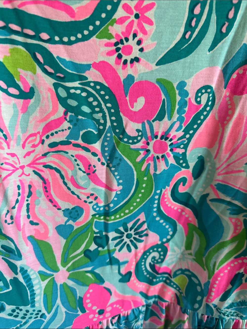 Lilly Pulitzer Pink & Teal Floral Swing Dress - Picture 2 of 5